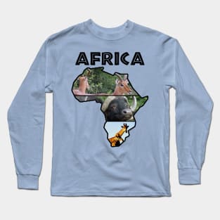 Africa Wildlife Continent Collage Long Sleeve T-Shirt